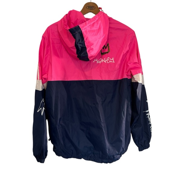 Unisex Screenshot Pullover Windbreaker Half Zip Graffiti Hooded  Pockets Sz S - Picture 2 of 5